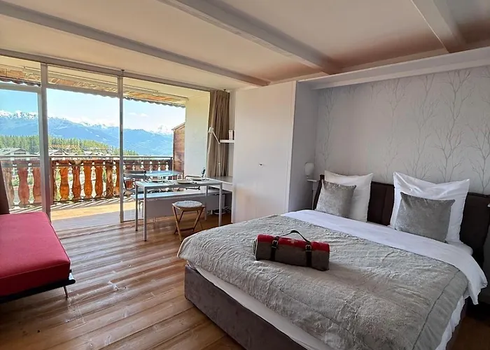 Vue Panoramique, Piscine, Spa, In-out & Golf A L'hotel De L'etrier A Crans-Montana